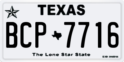 TX license plate BCP7716