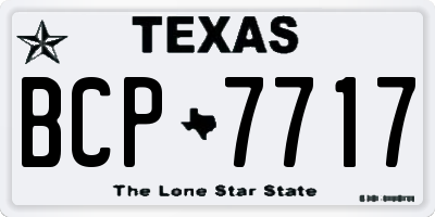 TX license plate BCP7717
