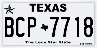 TX license plate BCP7718