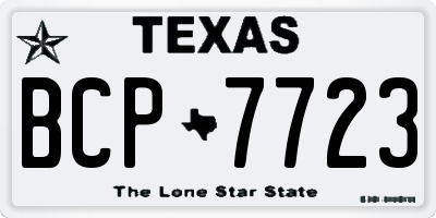 TX license plate BCP7723