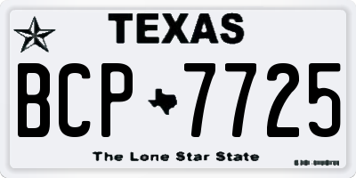 TX license plate BCP7725