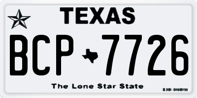 TX license plate BCP7726