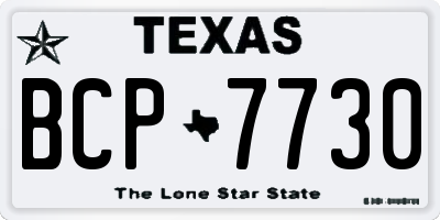 TX license plate BCP7730