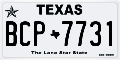 TX license plate BCP7731