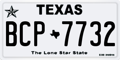 TX license plate BCP7732