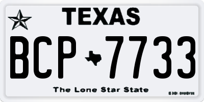TX license plate BCP7733