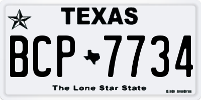 TX license plate BCP7734