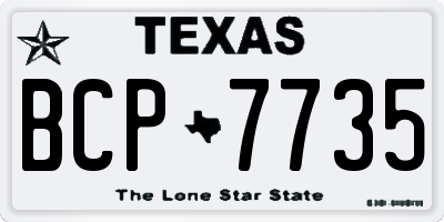 TX license plate BCP7735