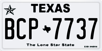 TX license plate BCP7737