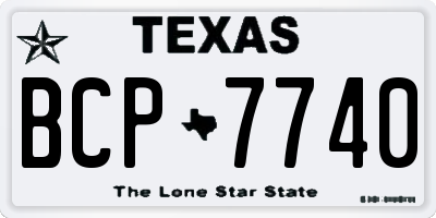 TX license plate BCP7740