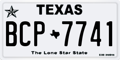 TX license plate BCP7741