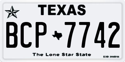 TX license plate BCP7742