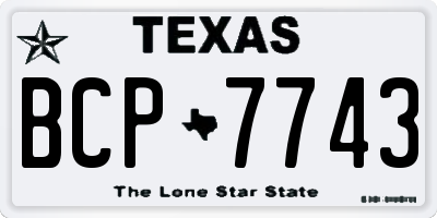 TX license plate BCP7743