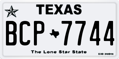 TX license plate BCP7744