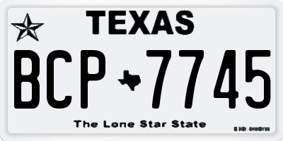 TX license plate BCP7745