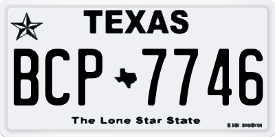 TX license plate BCP7746