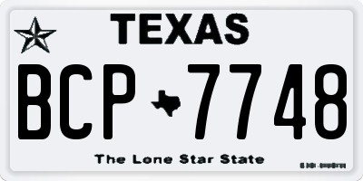 TX license plate BCP7748