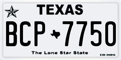 TX license plate BCP7750