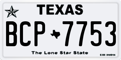 TX license plate BCP7753
