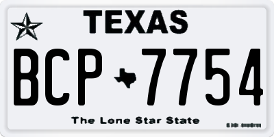 TX license plate BCP7754