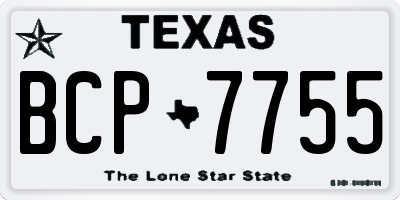 TX license plate BCP7755