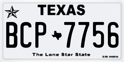 TX license plate BCP7756