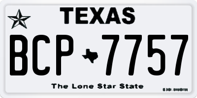 TX license plate BCP7757