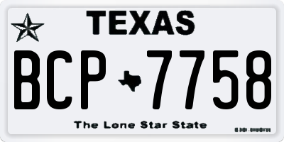 TX license plate BCP7758