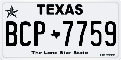 TX license plate BCP7759