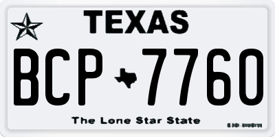 TX license plate BCP7760