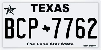TX license plate BCP7762