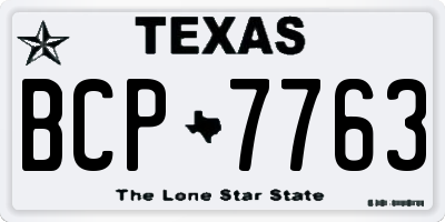 TX license plate BCP7763
