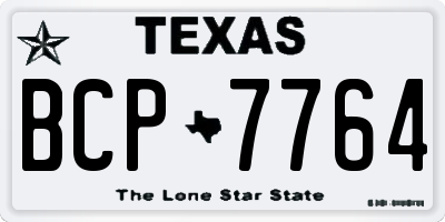 TX license plate BCP7764