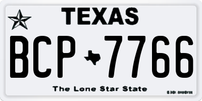TX license plate BCP7766