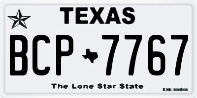 TX license plate BCP7767
