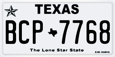 TX license plate BCP7768