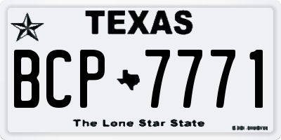 TX license plate BCP7771
