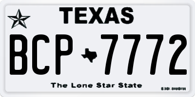 TX license plate BCP7772