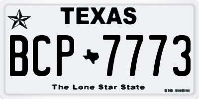 TX license plate BCP7773