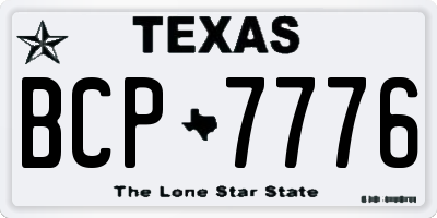 TX license plate BCP7776