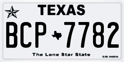 TX license plate BCP7782