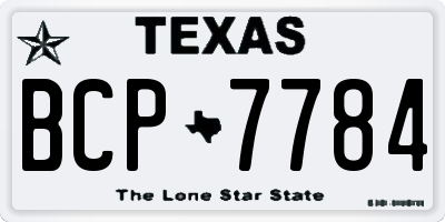 TX license plate BCP7784