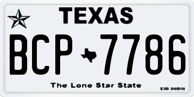 TX license plate BCP7786