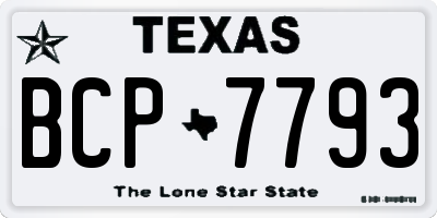 TX license plate BCP7793