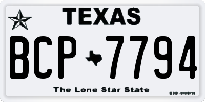 TX license plate BCP7794