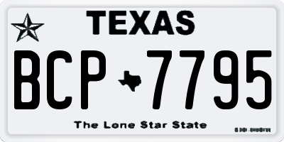 TX license plate BCP7795