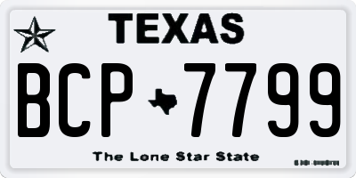 TX license plate BCP7799
