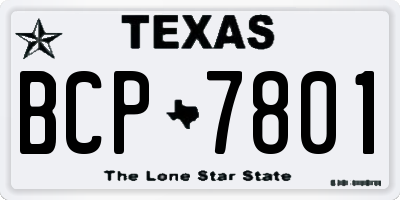 TX license plate BCP7801