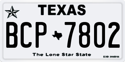 TX license plate BCP7802