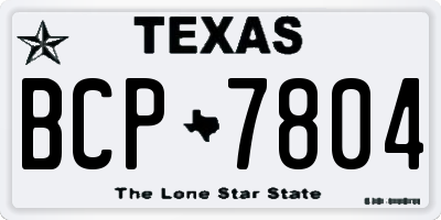 TX license plate BCP7804